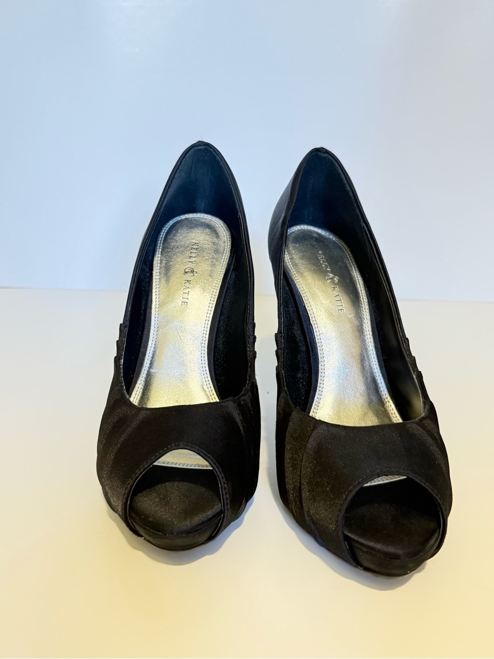 Women's Black Peep-Toe Heels by